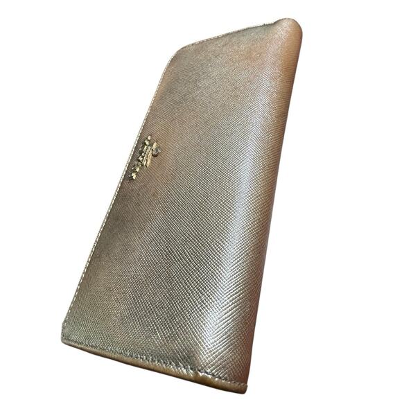 Prada Gold Saffiano Ziparound Zippy Long Wallet - Picture 4 of 16